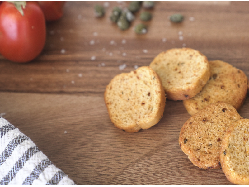 Bruschettini Tomato, Capers & Olive Oil