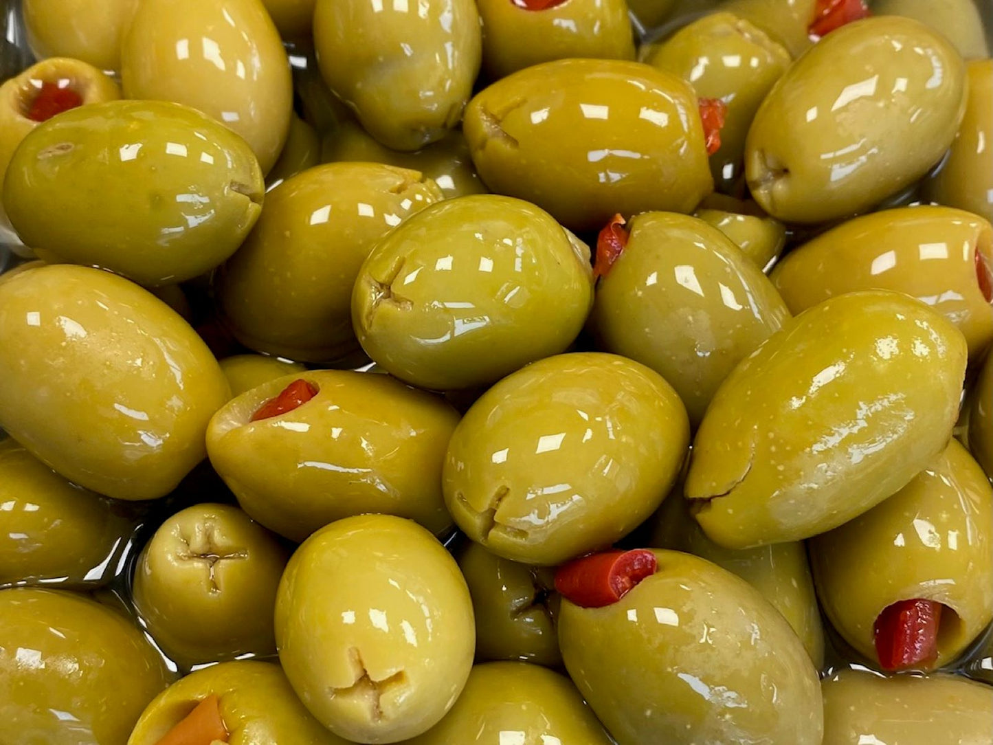 Red Pepper Stuffed Green Olives