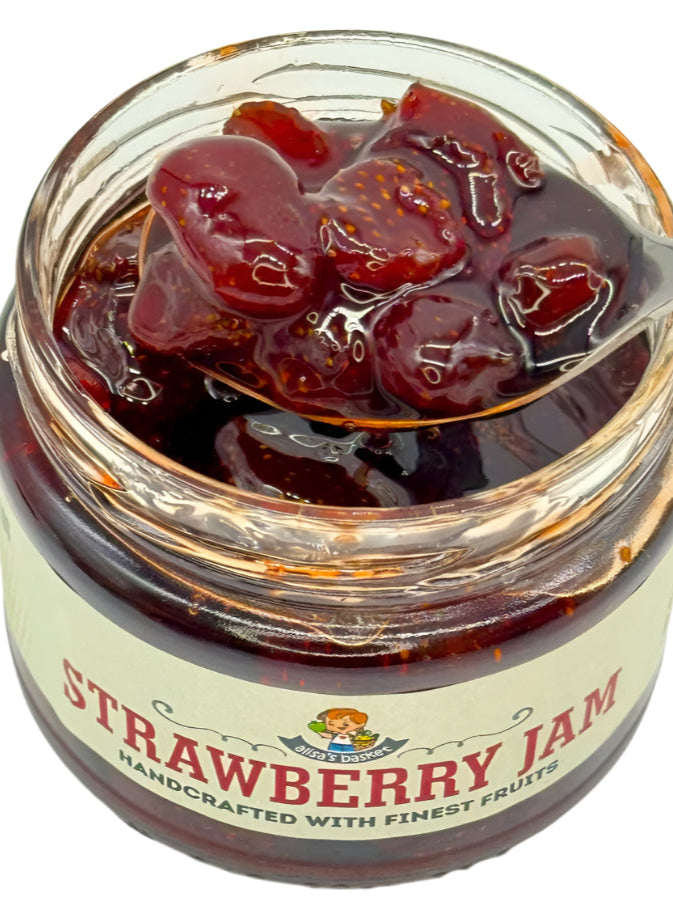 strawberry artisan fruit jam small batch glass jar